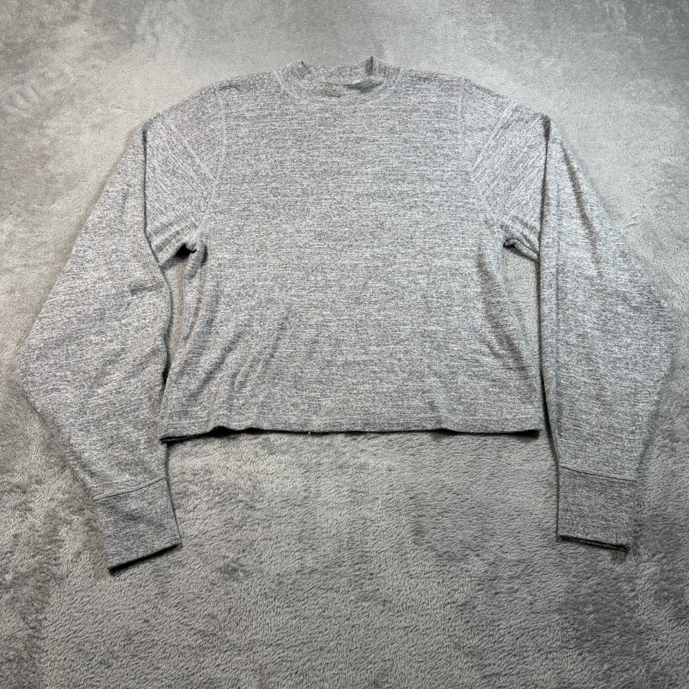Rag & Bone Long Sleeve Top Womens Medium Gray Mock Neck Cropped Knit